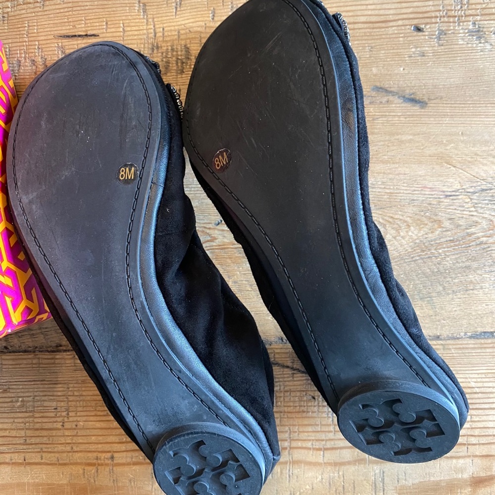 Tory Burch 🖤Soho Lux Suede LeatherBallet Flat - Picture 3 of 4